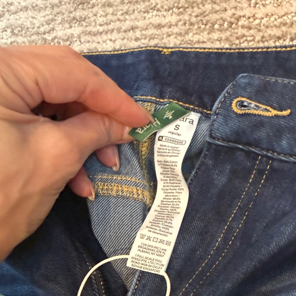 HALARA Women's Wide Leg Dark Blue Cuffed Jeans.  NEW WITH TAGS - Picture 9 of 10
